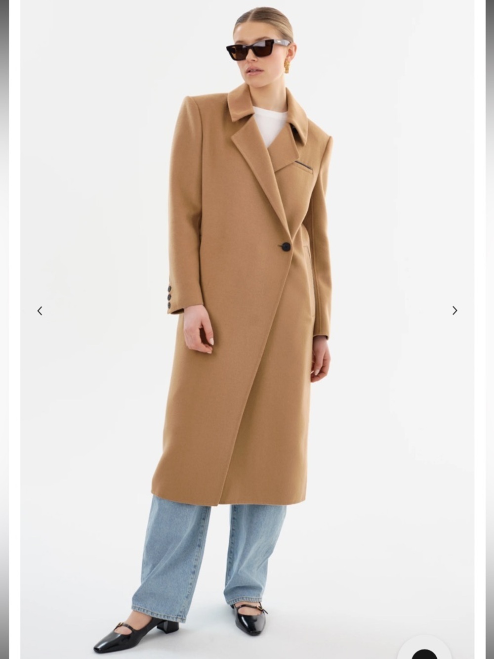 Lamarque Camel Single-Button Tailored Trench Coat